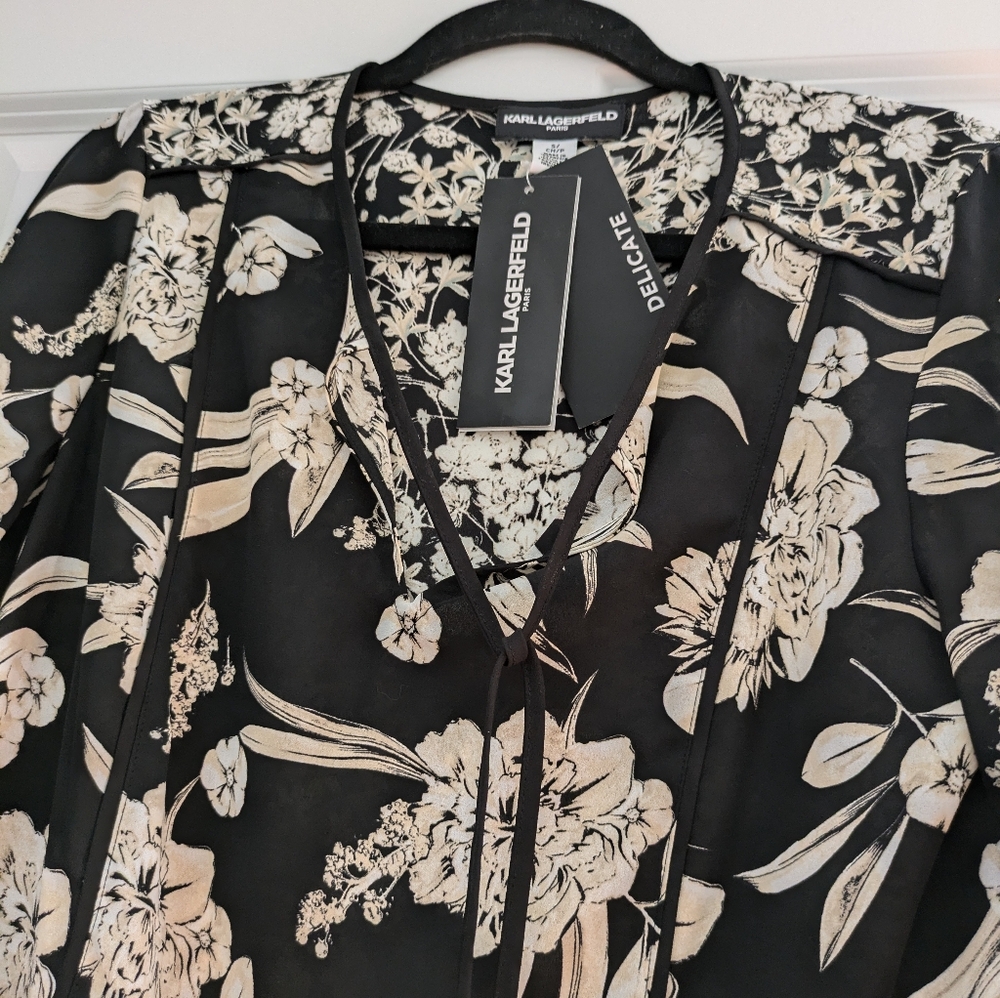 Karl Lagerfeld Beautiful Blouse Mixed Print S - Picture 7 of 12